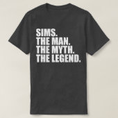 SimsSims Achternaam Sims Achternaam Sims Achternaa T-shirt (Design voorkant)