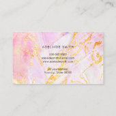 simulated foil details on pink marble visitekaartje (Achterkant)