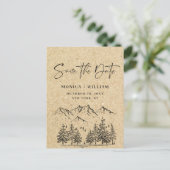 Simulated Kraft Paper Wedding Save the Date Briefkaart (Staand voorkant)