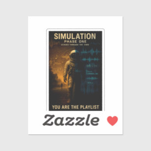 Simulatie Fase Een Poster - Glitch Astronaut Art Sticker