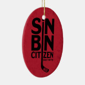 Sin Bin Citizen Hockey Keramisch Ornament (Rechts)