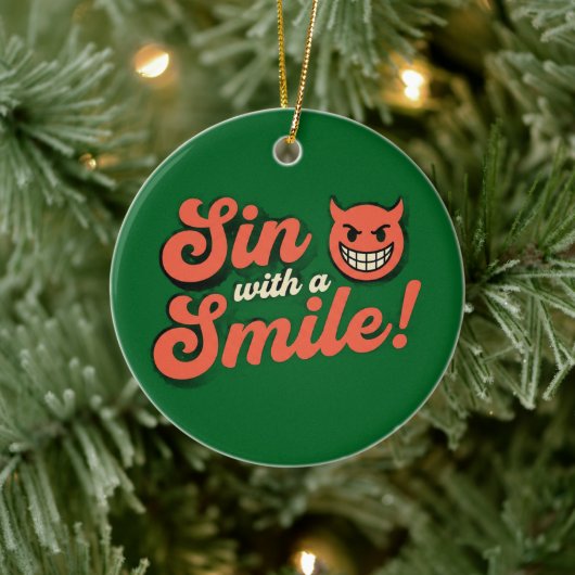 Sin with a Smile Keramisch Ornament (Boom)