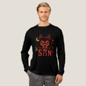 Sin Wolf T-shirt – Fierce Devil Wolf Head Graphic (Voorkant)