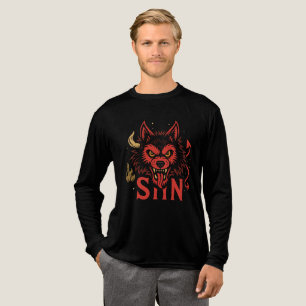 Sin Wolf T-shirt – Fierce Devil Wolf Head Graphic