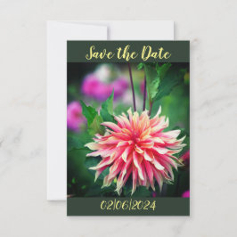 Sinaas en Roze Dahlia Bloem Save the Date