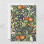 Sinaasachtige citrus waterverf botanische bruiloft save the date (Achterkant)