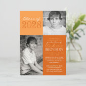 Sinaasappel 2 Toned 2 Foto Afstuderen Aankondiging (Staand voorkant)