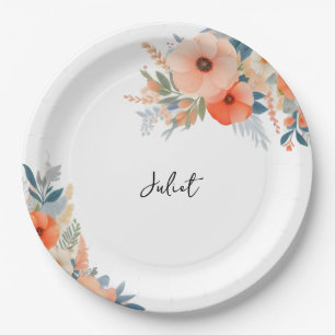 Sinaasappel 70s 80s 90s Roze Kleurrijk Vrijgezelle Papieren Bordje