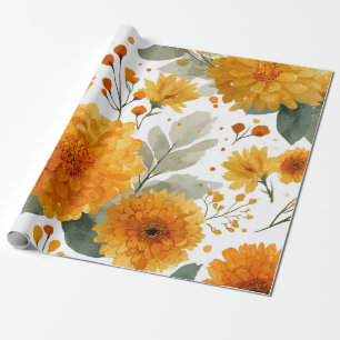 Sinaasappel Afrikaner Botanische Bloemige Aquarel  Cadeaupapier