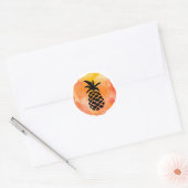 Sinaasappel Ananas Ontwerp Ronde Sticker (Envelop)