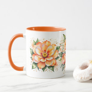 Sinaasappel Aquarel Bloemstuk Koffiemok Mok