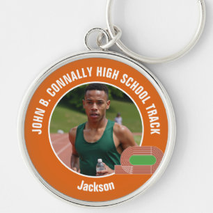 Sinaasappel Atletiek Foto Hoge School Atleet Sleutelhanger