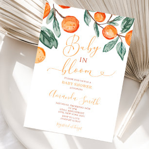 Sinaasappel Baby in bloei Zomer Baby Shower Kaart