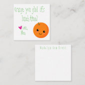 Sinaasappel, ben je blij dat het lunchtijd is? Lun Notitiekaartje (Voorkant / Achterkant)