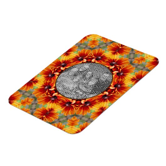 Sinaasappel Black Eyed Susan Daisy Uw foto toevoeg Magneet (Linkerzijde)