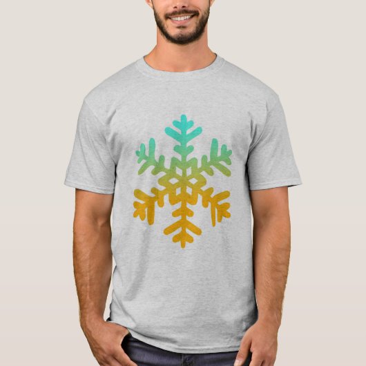 Sinaasappel Blauw Geay Sneeuwvlok T-shirt (Voorkant)