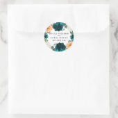 Sinaasappel Blauwgroen Turquoise Blauw Elegant Blo Ronde Sticker (Tas)