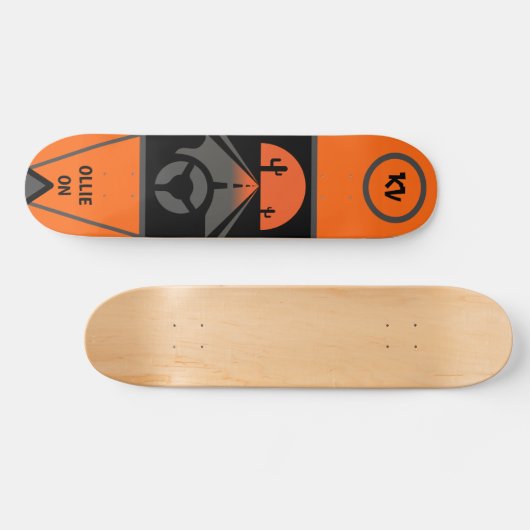 Sinaasappel/Blk, gemonteerd als "Ollie on"-skatebo Skateboard (Horizontaal)