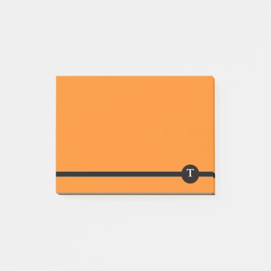 Sinaasappel & Blk Strip Monogram Post-it® notes (Voorkant)