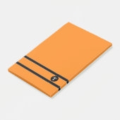 Sinaasappel & Blk Strip Monogram Post-it® notes-II Notes (Schuin)