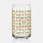 Sinaasappel Bloemen, Bloemmotief, Groene planten, Blikvorm Glas (Achterkant)