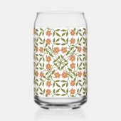 Sinaasappel Bloemen, Bloemmotief, Groene planten, Blikvorm Glas (Links)