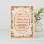 Sinaasappel Bloemen Lijst Islamitisch Moslim Brui Kaart (Staand voorkant)