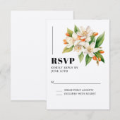 Sinaasappel Blossom & Jasmijn Blooms Bruiloft RSVP Kaartje (Voorkant / Achterkant)
