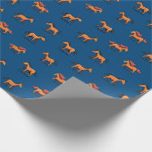 Sinaasappel Bruin Cartoon Paardenpatroon Kind B'da Cadeaupapier (Hoek)