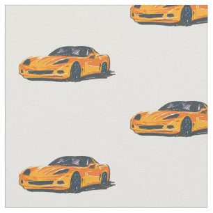 Sinaasappel C6 Corvette Hand getrokken schets stof
