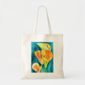 Sinaasappel Calla lelie bloem waterverf kunst Tote Bag (Voorkant)