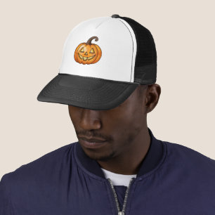 Sinaasappel Cartoon Jack O Lantern Pompoen Hallowe Trucker Pet