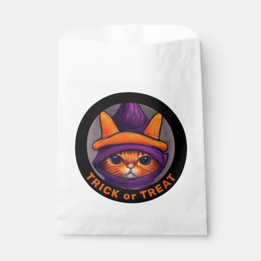 Sinaasappel Cat Paars Witch Pet Trick Treat Hallow Bedankzakje (Voorkant)