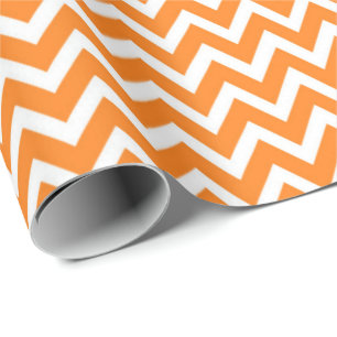 Sinaasappel Chevron Cadeaupapier