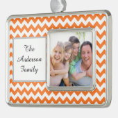 Sinaasappel Chevron Verzilverd Kader Ornament (Links)