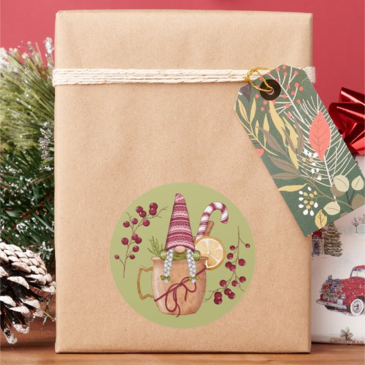 Sinaasappel Cider Kerstkabouter Sticker (Feestdagen)