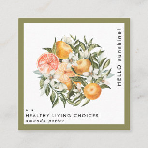 Sinaasappel Citrus Boomgaard Boho Botanisch Vierkante Visitekaartje