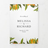 Sinaasappel Citrus Oranje Boomgaard Alles in Eén T Drieluik Uitnodiging (Cover)