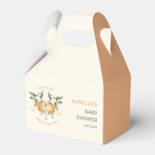 Sinaasappel citrus twee kleine schattige tweeling bedankdoosjes