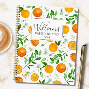 Sinaasappel Citrus Zomer Bloemige Botanische Recep Notitieboek