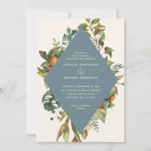 Sinaasappel citrusblauwe waterverf botanische brui (Voorkant)