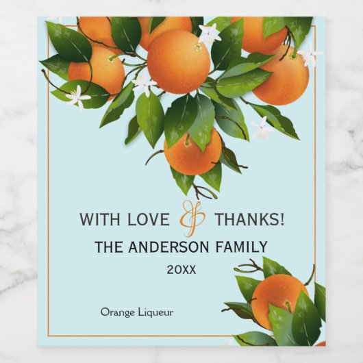 Sinaasappel citrusfruit wijn etiket (Enkel label)