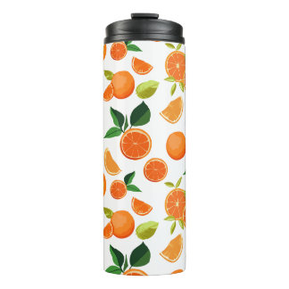 Sinaasappel citruspatroon reismok | Verse fruit tu Thermosbeker