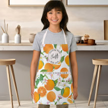 Sinaasappel citruspatroon watercolor kindernaam