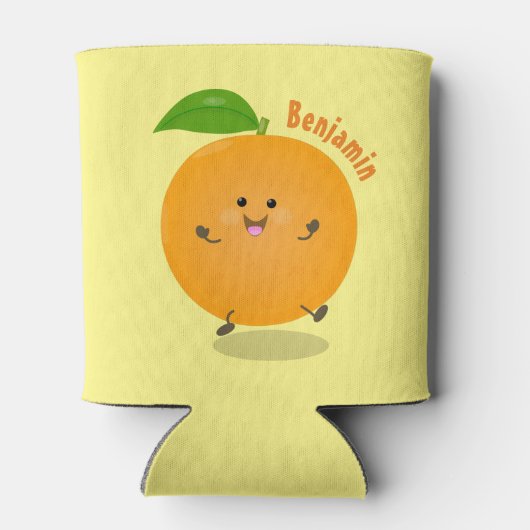 Sinaasappel citrusvruchten die met klauterdansen blikjeskoeler (Achterkant)