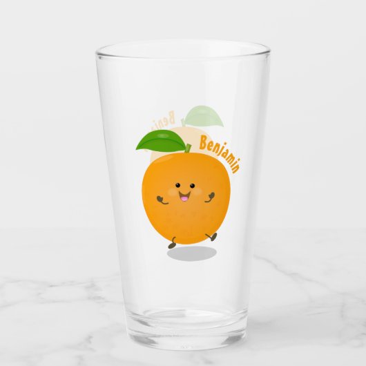 Sinaasappel citrusvruchten die met klauterdansen glas (Voorkant)