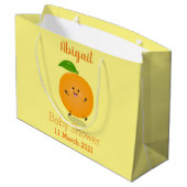 Sinaasappel citrusvruchten die met klauterdansen groot cadeauzakje (Achterkant Gekanteld)