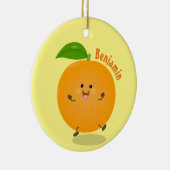 Sinaasappel citrusvruchten die met klauterdansen keramisch ornament (Rechts)