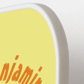 Sinaasappel citrusvruchten die met klauterdansen pickleball paddle (Links Detail)