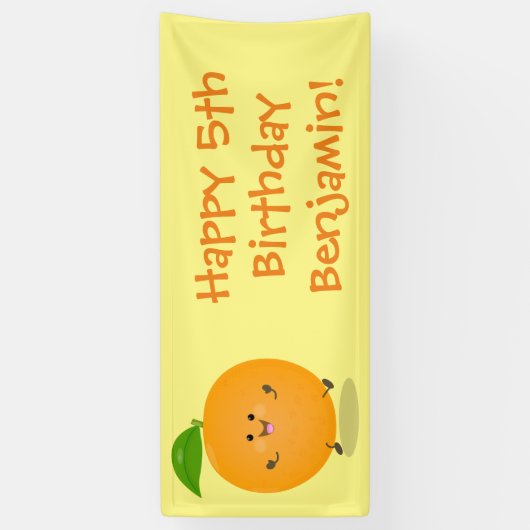 Sinaasappel citrusvruchten die met klauterdansen spandoek (Verticaal)